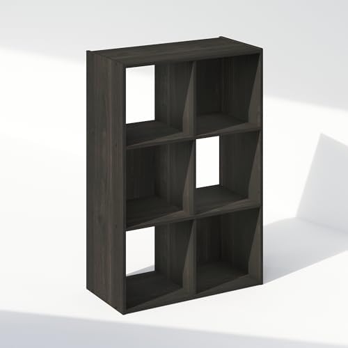 Furinno PELLI Book Shelf, 6-Cube Bookshelf, Cube Storage Organizer Bookcase, 11.7 x 23.7 x 35.4, for Living Room, Bedroom, Home Office, Espresso - Image 3