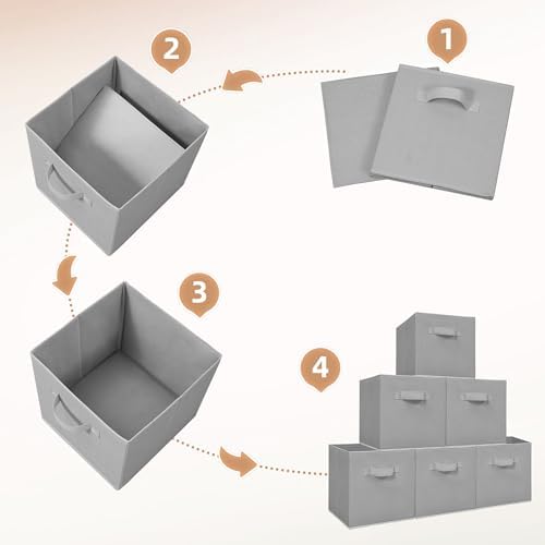 STORAGE MANIAC Storage Cubes, 11 Inch 8 Pack Collapsible Fabric Shelf Bins - Image 5