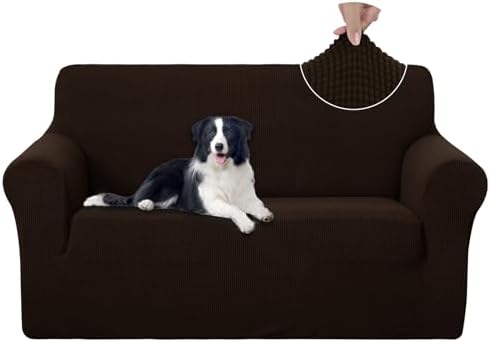 U-NICE HOME Loveseat Cover Stretch Couch Cover Sofa Slipcover, Chocolate by U-NICEHOME