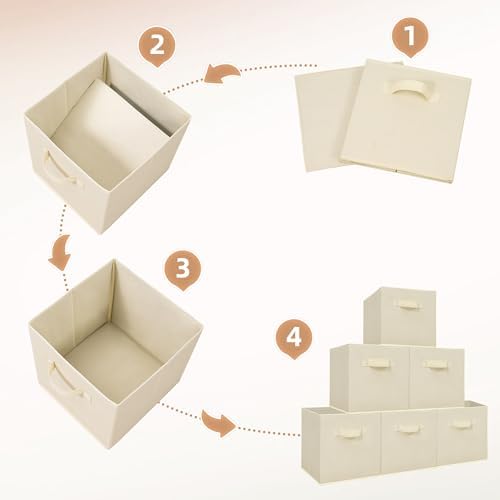 STORAGE MANIAC Storage Cubes, 11 Inch 4 Pack Collapsible Fabric Shelf Bins - Image 6