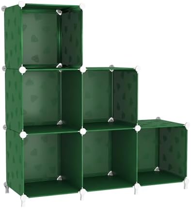 UNKU 6 Cube Storage Organizer, Closet Organizer Storage Shelves,Green by UNKU