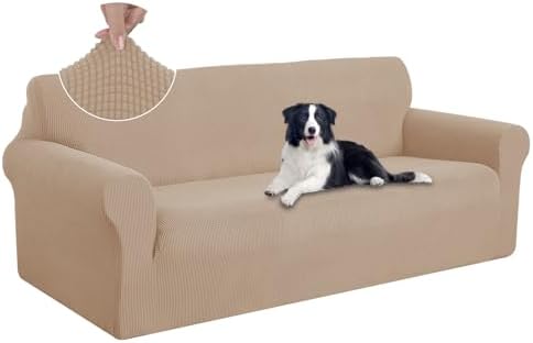 U-NICE HOME Oversized Stretch Couch Cover Slipcover, Camel by U-NICEHOME