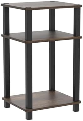 Furinno JUST Toolless 3-Tier Side Table Set of 2, Open Shelf, Amber Pine - Image 6