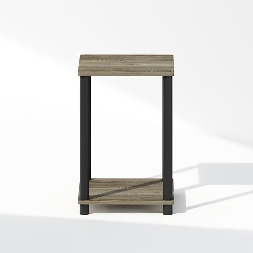 Furinno Turn-N-Tube Toolless 2-Tier Open Shelf Night Stand, French Oak - Image 5