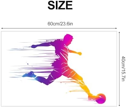 ANNA QUEEN Soccer Player Wall Decals Peel and Stick, Football Kick Silhouette Wall Stickers, Sports Wall Decor Removable Vinyl Wall Art for Boys Bedroom Game Room - Image 2