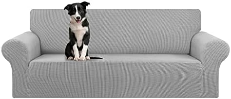 KEKUOU Stretch Oversized Couch Covers for Sofa Slipcover,Silver by KEKUOU