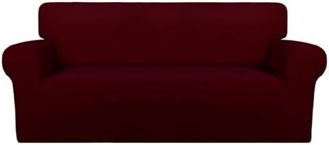 PureFit Stretch Oversized Loveseat Covers Couch Covers for Sofa Wine by PureFit