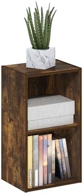 Furinno PASIR Book Shelf, 2-Tier Modern Bookshelf, Open Shelves Bookcase 9 x 12 x 21, Easy Assembly, for Living Room, Bedroom, Home Office, Amber Pine by Furinno-FitsYourSpaceFitsYourBudget