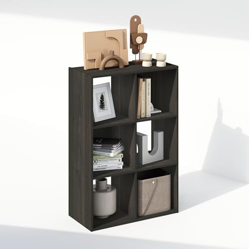 Furinno PELLI Book Shelf, 6-Cube Bookshelf, Cube Storage Organizer Bookcase, 11.7 x 23.7 x 35.4, for Living Room, Bedroom, Home Office, Espresso - Image 5