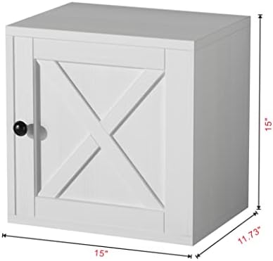 FUSUNBAO Magic DIY Cube Storage Organizer Stackable Cubes for Home Books Clothes Toy-Modular Cubby Storage System-Office Cubical-Bookcase Closet (Pure White-Washed, Door Cube) - Image 3