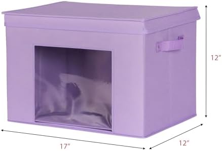 Univivi Fabric Storage Bins with Lids for Closet, 4 Pack, Purple - Image 2