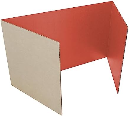 Flipside Products 18”x 48” Red Study Carrel, Privacy Boards, Student Privacy and Focus Booth for The Classroom, Desk Divider Cubby for Tests, Made in USA - 24 Pack by FlipsideProducts