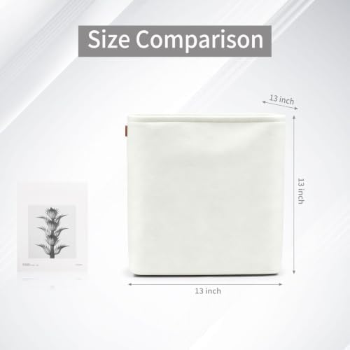 Bagnizer 13x13 Cube Storage Bins, Collapsible Fabric Storage Box, 4 Pack Closet Baskets with Handles for Organizing, Shelf, Toys, Clothes, Home, Office, Nursery (White) - Image 3