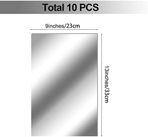Zonon Flexible Mirror Sheets Self Adhesive Non Glass Mirror Tiles Stickers for Home Wall Decor(10 Pieces,9 x 13 Inches) - Image 6