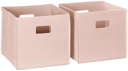 RiverRidge Folding Storage Bins - 2-pack of 10in Tall Soft Pink Cubes by RiverRidgeHome
