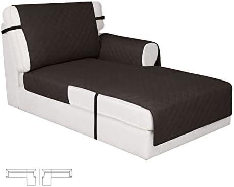 Easy-Going Reversible Chaise Lounge Couch Cover Water Resistant Sofa Cover Sectional L Shaped Sofa Slipcover with Adjustable Straps Furniture Protector for Dogs (115X34 in, Chocolate/Chocolate) by Easy-Going