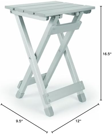 Camco Aluminum Small Outdoor Side Table - Folding Camping Table Supports Up to 130lb - Features Durable Aluminum Construction - Collapses for Easy RV Storage - (51890) - Image 3