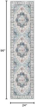 Madane Hallway Runner Rug 2x8 Washable Kitchen Rugs Non-Slip, Blue - Image 2