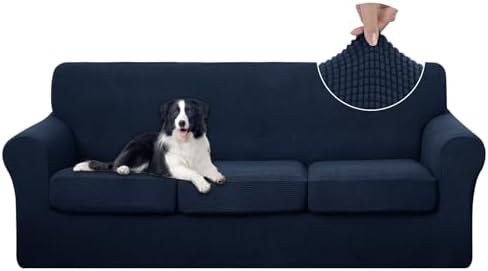 U-NICE HOME 4 Pieces Stretch Couch Cover Sofa Slipcover, Navy by U-NICEHOME