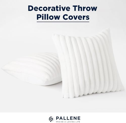 Pallene Faux Fur Decorative Throw Pillow Covers 22x22 Set of 2, White - Image 6