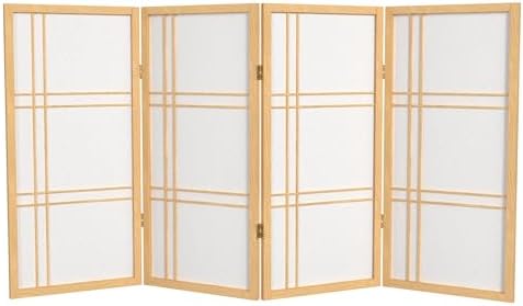 3 ft. Short Double Cross Shoji Screen - Natural - 4 Panels by RedLantern