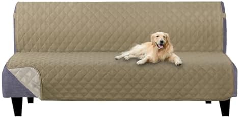 U-NICE HOME Futon Sofa Covers 68''Armless Couch Cover, Light Camel/Beige by U-NICEHOME