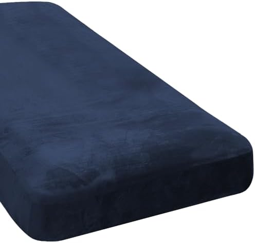 H.VERSAILTEX Velvet Stretch Individual Chaise Cover Sectional Couch Covers for L Shaped Sofa Both Left/Right Furniture Protector Seat Cushion Sofa Cover (1 Piece Chaise Cover, Navy) by HVERSAILTEX