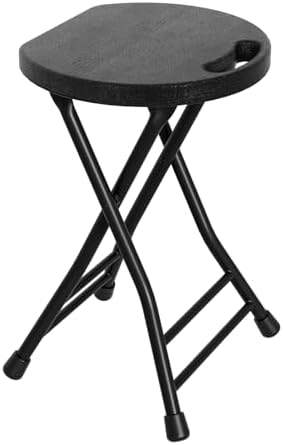 LEDLAY18 Inch Folding Stool with Handle - 500LBS Capacity Portable Foldable Stool with Non-Slip Feet, Heavy-Duty Steel & Plastic Collapsible Stool for Indoor Outdoor Use, Black by Unknown