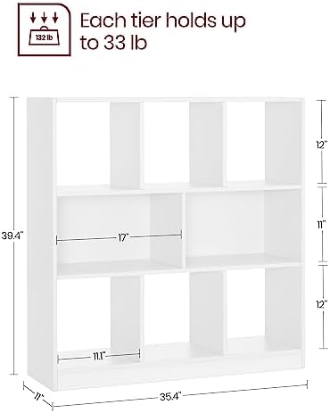 VASAGLE Bookshelf, 8 Cubes Storage Organizer, 35.4 x 11 x 39.4 Inches - Image 3
