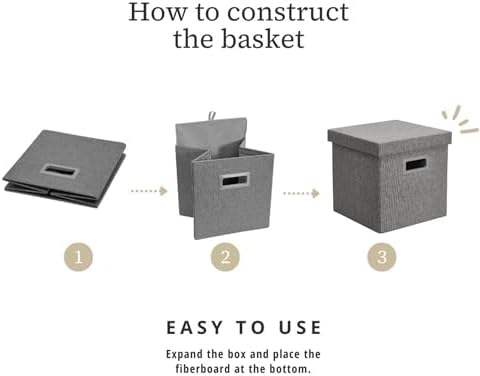 DECOMOMO Storage Basket with Lids, 3x Tougher Collapsible Storage Bins - Image 6
