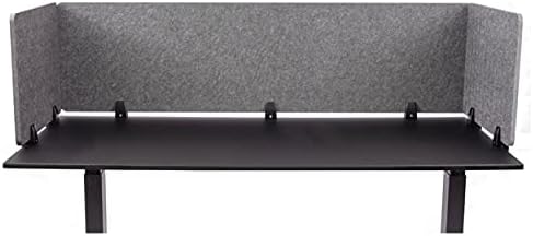 ReFocus™ Raw Clamp-On Acoustic Desk Divider – Reduce Noise and Visual Distractions with This Lightweight Desk Mounted Privacy Panel (Castle Gray, 59" x 16", 23.6" x 16", & 23.6" x 16") by SStandUpDeskStore