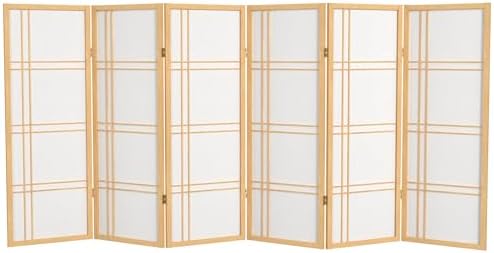Red Lantern 4 ft. Short Double Cross Shoji Screen - Natural - 6 Panels by RedLantern