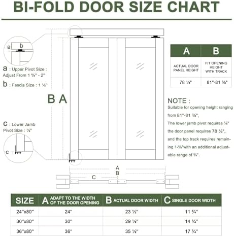 Bifold Doors for 36" x 80" Opening, Mirror Interior Folding Closet, Pine - Image 6