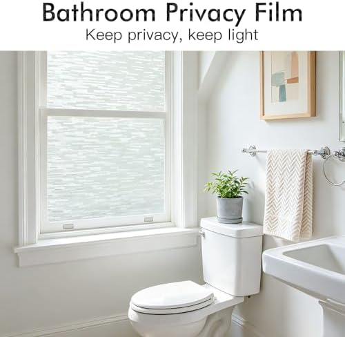 Haton Window Privacy Film, Frosted Stripe Non-Adhesive, 35.4" x 118.1" - Image 6