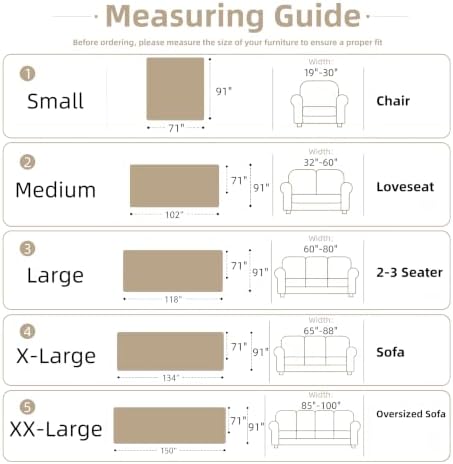 Couch Cover for Dogs Washable Sofa Cover, Sectional Couch Covers, Sofa Covers for 2 Cushion Couch, Non Slip Stripe Sofa Slipcovers Furniture Protector (Eucalyptus Brown 71x150) - Image 2