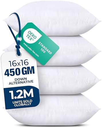 Utopia Bedding Throw Pillows, Decorative 16x16 Pillow Inserts, Set of 4 by UTOPIABEDDING