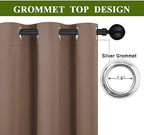 NICETOWN Wall Dividers for Rooms, Sound Barrier Room Divider Curtain Screen Partition, Function Thermal Blackout Patio Door Panel, Sliding Door Insulated Curtain, Cappuccino, 8.3ft Wide x 8ft Long - Image 2