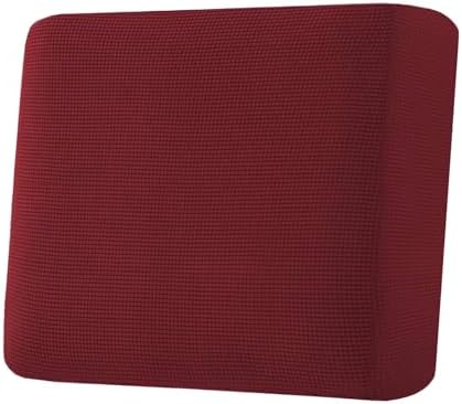 H.VERSAILTEX Super Stretch Individual Seat Cushion Covers Sofa Covers Couch Cushion Covers Slipcover Sets Thick Jacquard Textured Twill Fabric (1 Piece Chair Cushion Cover, Burgundy Red) by HVERSAILTEX