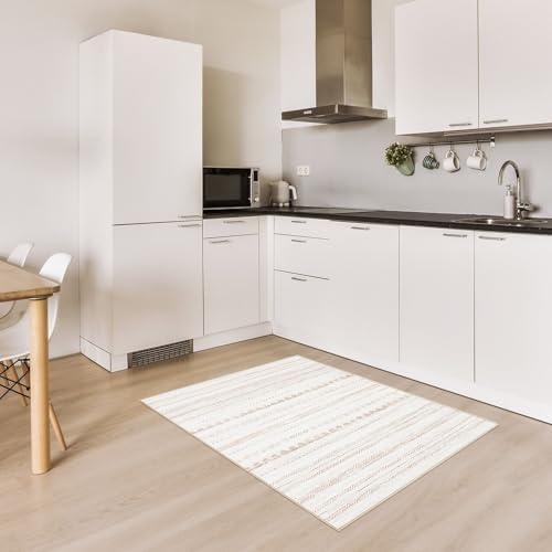 Nakagishi Boho 2x3 Washable Area Rug Non Slip Carpet for Entryway Beige - Image 3