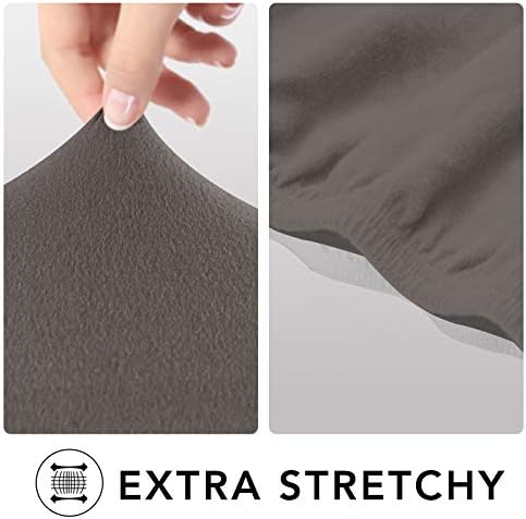 PureFit Stretch Couch Covers for Sofa 4 Seater Slipcovers Taupe - Image 4