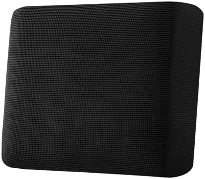 H.VERSAILTEX Super Stretch Individual Seat Cushion Covers Sofa Covers Couch Cushion Covers Slipcover Sets Thick Jacquard Textured Twill Fabric (1 Piece Chair Cushion Cover, Black) by HVERSAILTEX