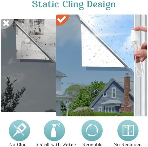 Haton Window Tint for Home, One Way Film, Silver 29.5" x 157.4" - Image 6