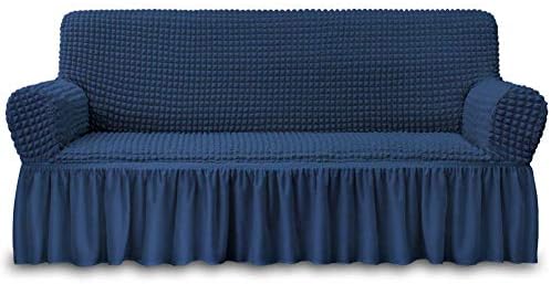 NICEEC Sofa Cover Navy Blue Couch Cover Stretch Sofa Slipcovers with Skirt by NICEEC
