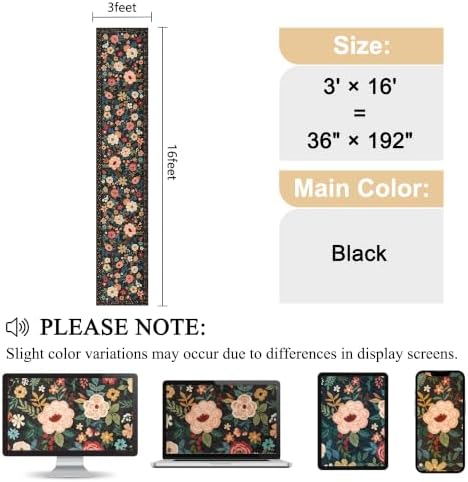 DUKINO 3x16 Runner Rug for Hallway, Non Slip Long Washable Rug, Black - Image 2
