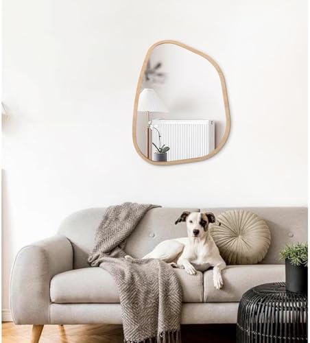 Asymmetrical Irregular Mirror Wall Mounted, Unique Vanity Mirror, Shaped Dressing Boho Mirror Decorative for Living Room, Bathroom, Bedroom, Entryway Wall Decor 20"x16" - Image 3