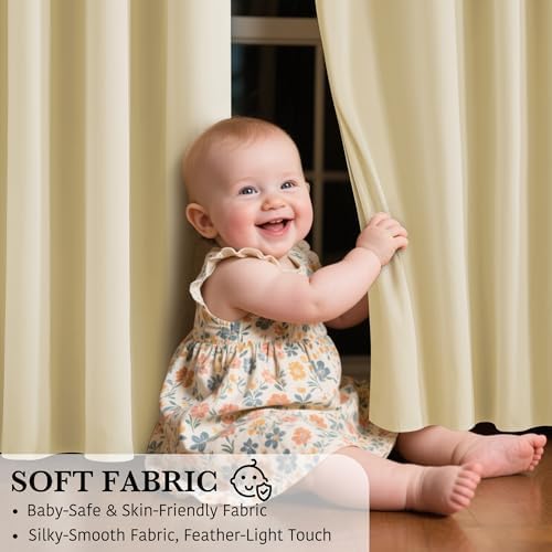 RYB HOME 100% Blackout Curtain, Bedroom Patio Sliding Glass Door Drape - Image 4