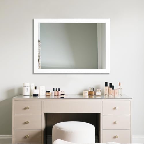 Bathroom Mirror for Over Sink 36x24 Inch Rectangular Wall Mirror, White - Image 5