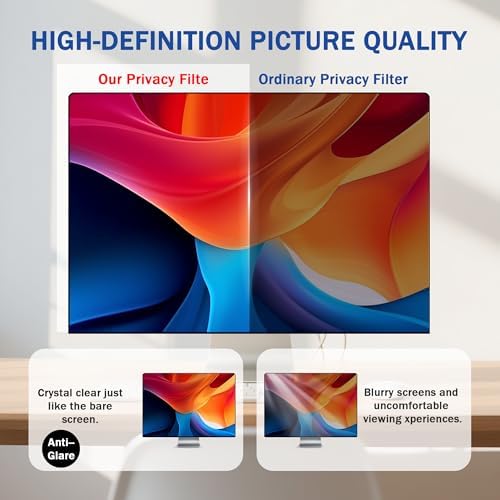 24 Inch Magnetic Computer Privacy Screen for 16:9 Widescreen Monitor, Removable Privacy Screen Anti Glare Blue Light Privacy Screen Monitor 24 inch, Anti-Scratch - Image 6