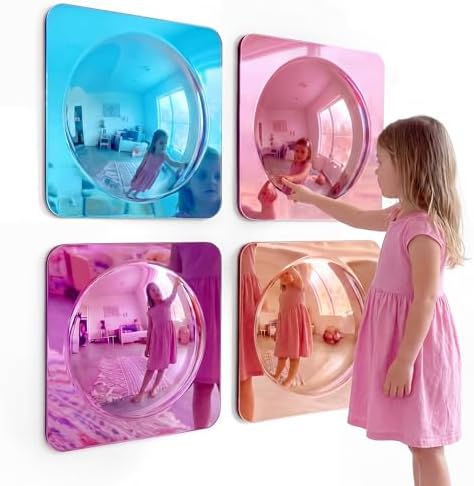 Geiserailie 4 Pcs Sensory Wall Bubble Mirrors, 10 x 10 Inch, CPC Certified by Geiserailie