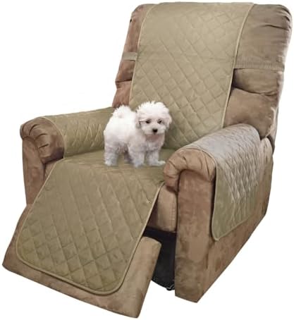 U-NICE HOME Reversible Recliner Chair Covers, Light Camel/Beige by U-NICEHOME